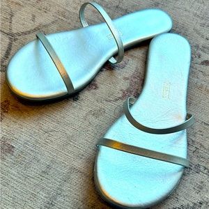 Silver tkees sandals size 8